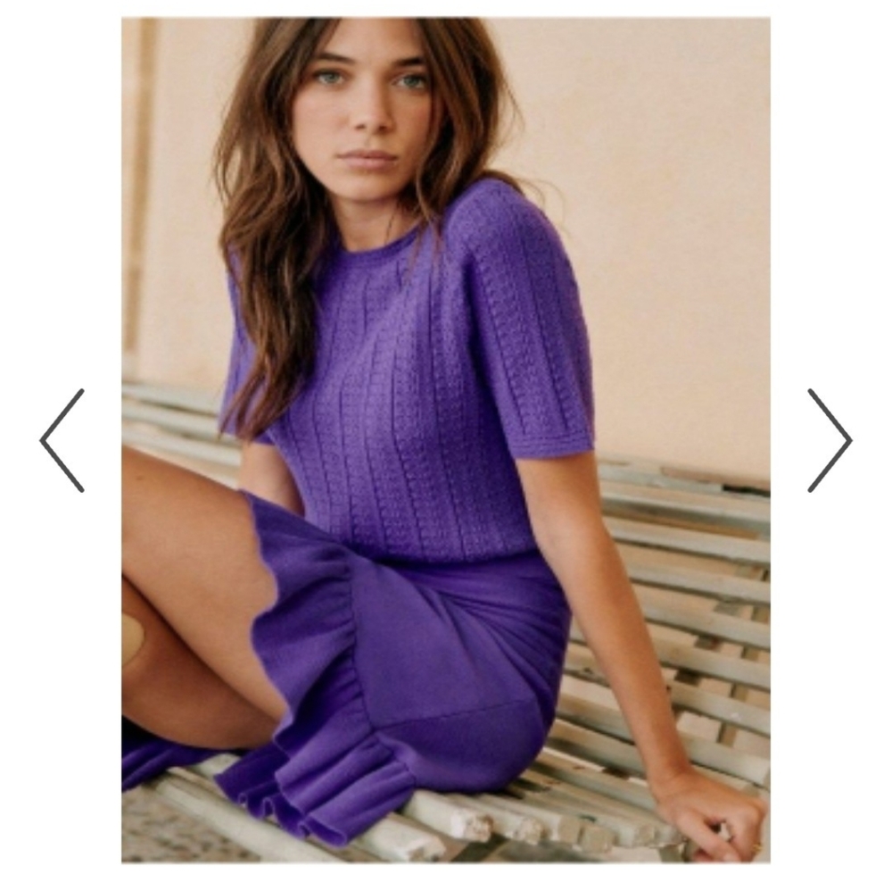Sezane Sinia Ultra Violet Dress SIZE S